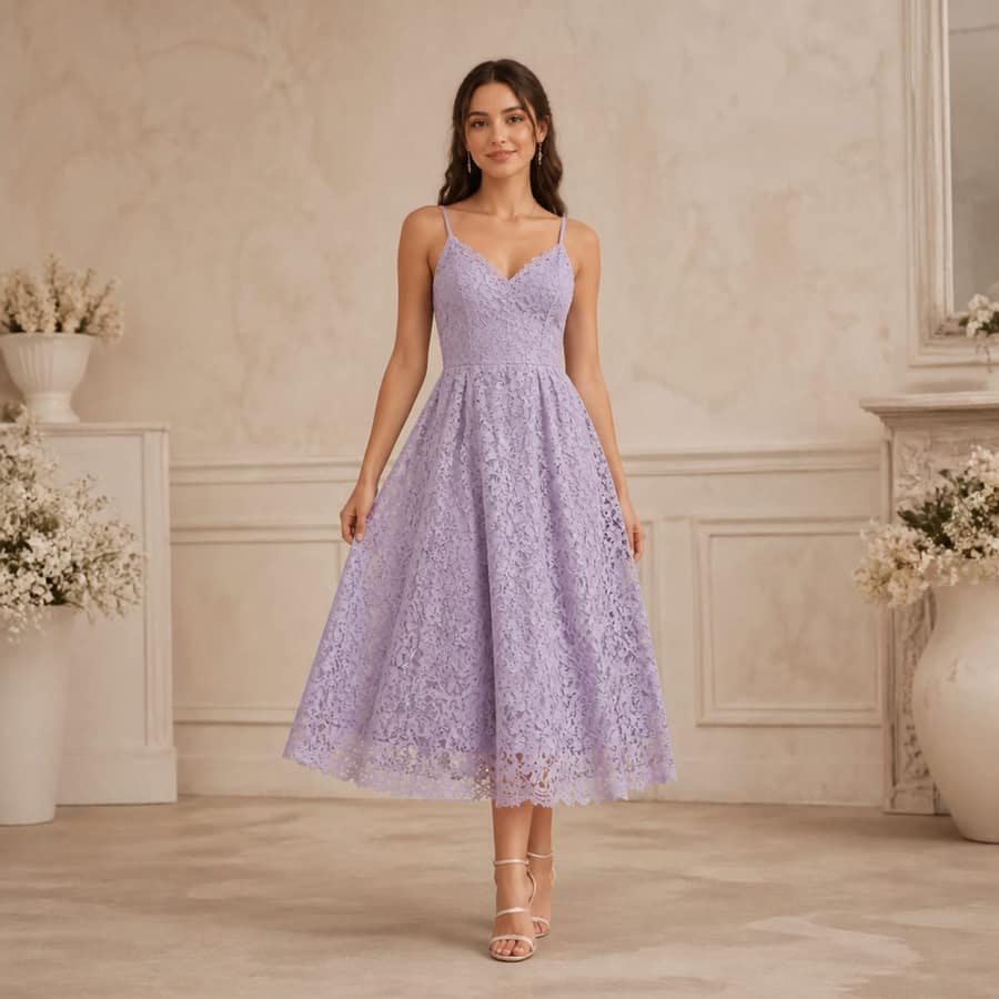 Vestido Lila Encaje